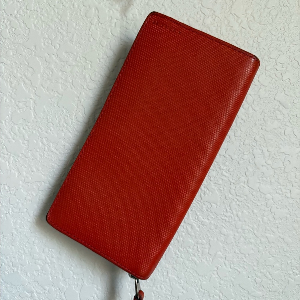Coach Burnt Orange Zip Around Leather Wallet